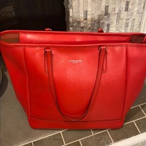 Authentic large red Coach bag